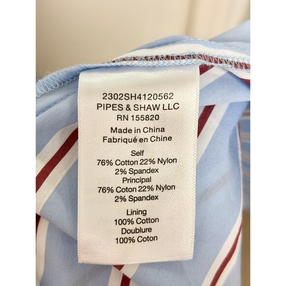 NWOT Veronica Beard Afton Striped Poplin Wrap Midi Shirt Dress Light Blue US 8 - Picture 5 of 5